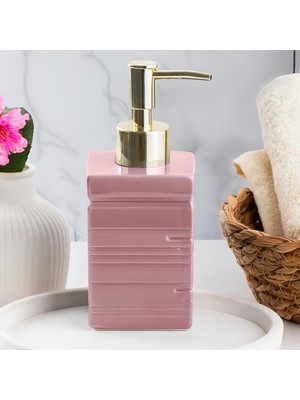 Valor Porsima 3206 Seramik Sıvı Sabunluk - Tezgah Üstü Banyo Mutfak Lavabo Sabunluğu - 275 cc Pudra