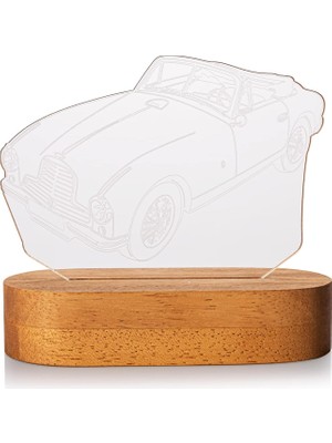 Valor Nostaljik Vintage Otomobil 3 Boyutlu LED Masa Lambası - USB Bağlantılı Sarı Işık - 60X140X30 mm