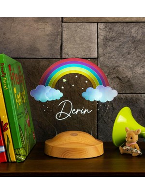 Valor Gökkuşağı Çocuk Hediyesi, Rainbow Doğum Günü Hediyesi LED Gece Lambası, Çocuk Odası Aydınlatması, E