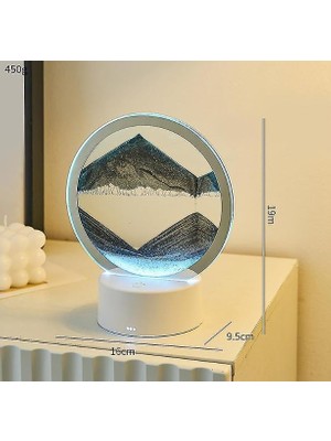 Valor Netavantaj Hareketli Kum Sanatı LED 360 Derece Dönen Gece Lambası Siyah Beyaz
