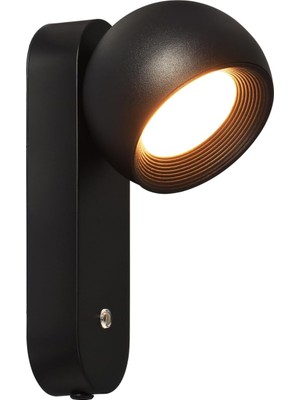 Valor Lucea Kasca Siyah Şarjlı Aplik 1X1.8W 3000K
