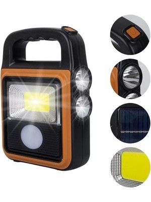 Alka Powermaster HS-8020C Cob LED Solar 4 Kademeli Şarjlı El Işıldak Feneri - USB Çıkışlı Powerbank