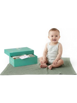 Valor Pointelle %100 Tencel Bebek Battaniyesi 76,2 x 101,6 Cm, Yeşil, Oeko-Tex Sertifikalı, Ipeksi Yumuşa