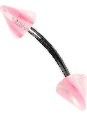 Valor Rouge Moulin Curved Barbel Çelik Spike Piercing TDGR00894, Pembe