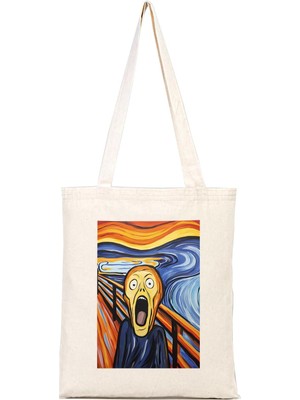 Valor Munch Çığlık Tablosu Illustrasyon Bez Çanta
