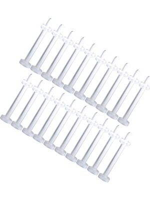 Valor Piercingj 20 Adet Lot 16G Şeffaf Beyaz Esnek Bioplast Dudak Labret Tutucu 3/8 Inç Bar Piercing Duda