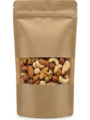 Valor Meldoro Pencereli Kraft Doypack Kilitli Poşet (11X18,5 Cm) - 50 Adet - Dik Duran Kilitli Torba, Küç
