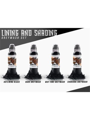 Valor Lining & Shading Dövme Boyası Seti - World Famous Ink Dövme Boyası - 4OZ/120ML