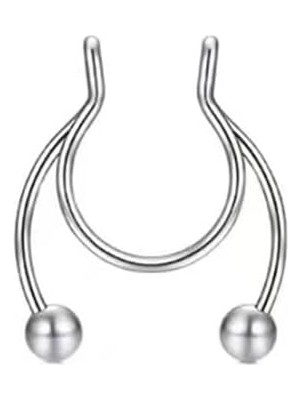 Valor Gri Fake Sahte Septum Sıkıştırmalı Geçmeli Piercing