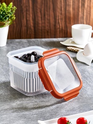 Valor Smartware Loxo Süzgeçli Sızdırmaz Saklama Kabı 1500 ml Turuncu