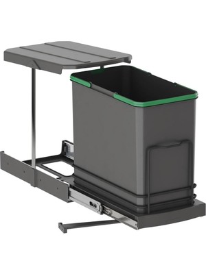 Valor Starax Tls. Raylı Plastik Gövde Çöp Kovası 24 Lt.-Antrasit Gri Tek Ebat Zsx S-2571-A