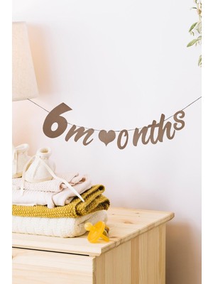Valor Elyazılı 6 Months Yarım Yaş Kraft Retro Banner Süs