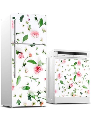 Valor Buzdolabı ve Bulaşık Makinası Beyaz Eşya Sticker Kaplama Güller