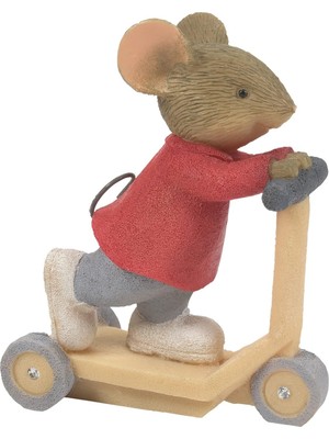 Valor Enesco Kalpli Kuyruklu Oyun Alanı Eğlenceli Scooter Speed Mouse Heykelcik, 2,4 Inç, Çok Renkli