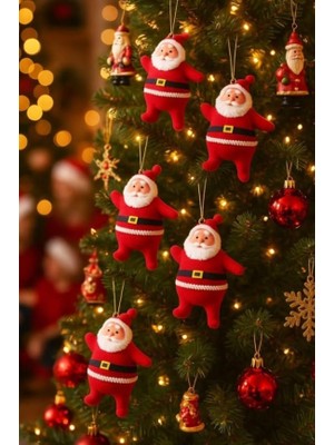 Valor 5cm 6 Adet Mini Yılbaşı Ağacı Süsü Noel Baba Ağacı Süsü (6 Adet/paket)