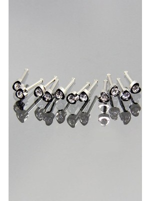 Valor Rouge Kadın Gümüş Moulin Taşlı Kalp Şeklinde Hızma Piercing