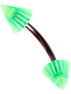 Valor Rouge Moulin Curved Barbel Çelik Spike Piercing TDGR00890, Yeşil