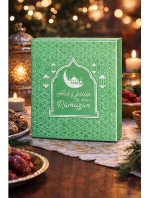 Valor 20 Adet Ramazan Desenli Peçete Süsleri, Ramazan Süsü Hoş Geldin Ramazan Dekorlu Ramazan Süsü (Yeşil