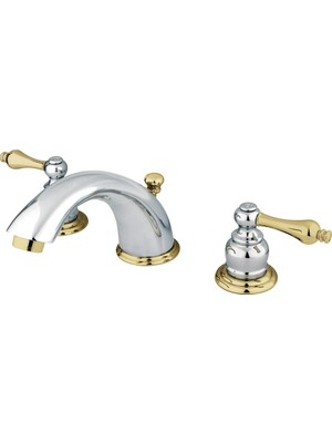 Valor Kingston Brass KB974AL Viktorya Dönemi Yaygın Metal Kollu Lavabo Bataryası, Cilalı Krom ve Cilalı P