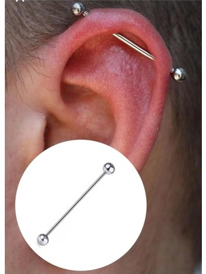 Valor Titanyum Industrial Köprü Piercing, 38 Mm, Gri, Unisex