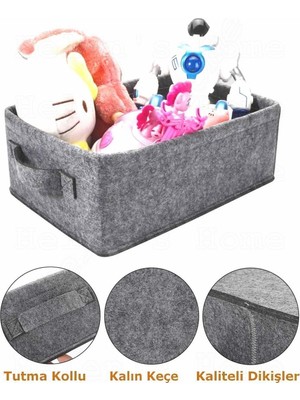 Valor Helen's Home Çamaşır Oyuncak Düzenleyici Keçe Sepet Organizer 38X25X13 cm
