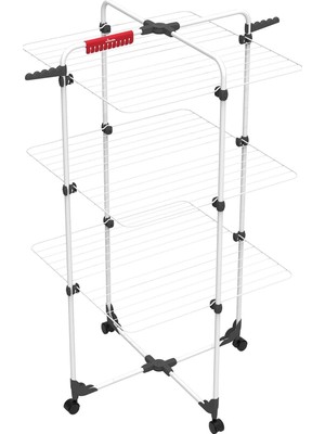 Valor Vileda Mixer Çelik Dikey Çamaşır Askılığı, Beyaz, 5 x 71 x 127.5 cm