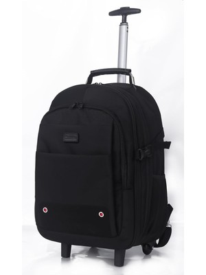 Valor Classone Vip Travel Serisi Tekerlekli Trolley 17,3,15,6,14 Uyumlu Sırt Laptop Çantası - Siyah