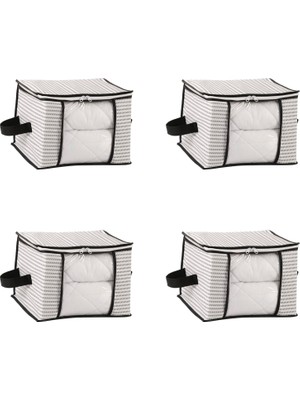 Valor 4 Adet Lüks Pencereli Çok Amaçlı Dolap Düzenleyici Hurç Çorap Hurcu 34 x 22 x 22 cm (Beyaz)