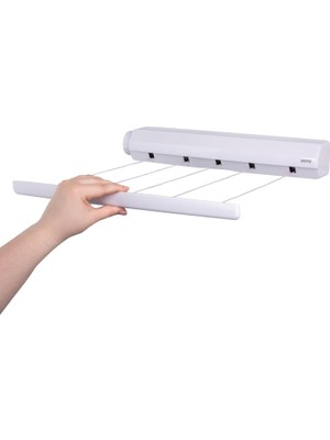 Valor Minky Homecare - VT20600102 5 Line Geri Çekilebilir Çamaşır Ipi, 21,9 M, Beyaz