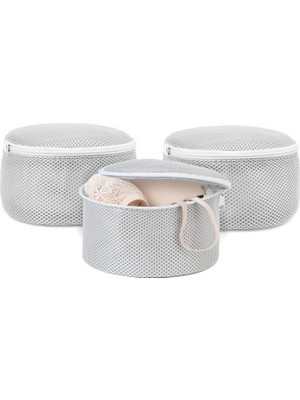 Valor Ocean Home Textile 3'lü Gri Renk Iç Çamaşırı Yıkama Filesi Set