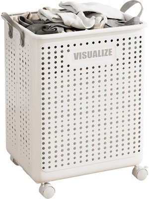 Valor Tekerlekli Katlanabilir Çok Amaçlı Sepet, 40 Litre, Havalandırmalı Tasarım (Gri)