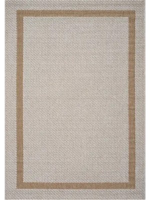 Vivense Retro Plain Krem Natural Bordürlü Halı, A3234A, 120X200