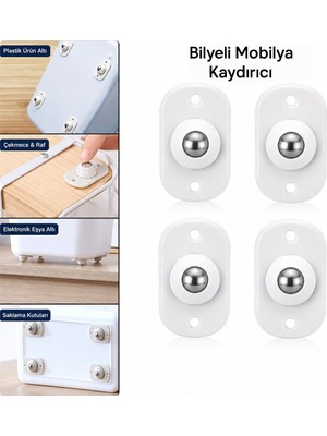 ÖNÇ - PRİME Kartelalı 4pcs Tek Bilya Tekerlekli Mobilya Eşya Taşıma Aparatı 360° 8kg Taşıma Kapasite