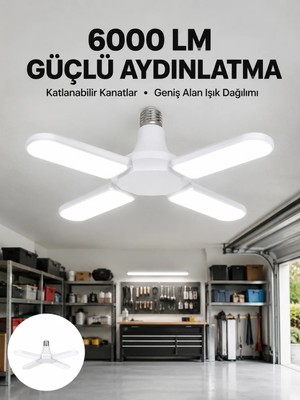 ÖNÇ - PRİME Enerji Tasarruflu LED Ampül 60 Watt 4 Kollu Beyaz Işık Yeni Nesil