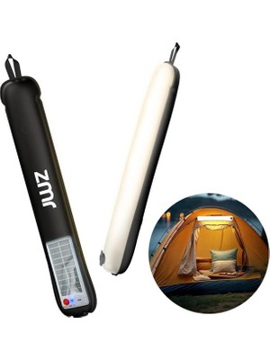 ÖNÇ - PRİME Zmr ZMR-385 Katlanır Şişirilebilir Beyaz Ledli Aydınlatma Tüpü USB ve Güneş Enerjisi Şarjlı Armatür