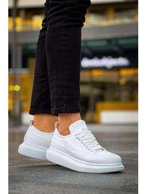 Pabucmarketi Beyaz (Beyaz Taban) Bağcıklı Erkek Sneaker