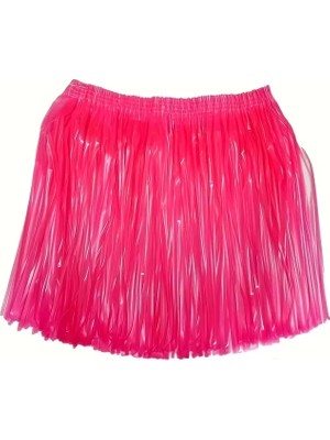 Uslucan Alışveriş Neon Pembe Hawaii Parti Eteği 40 cm