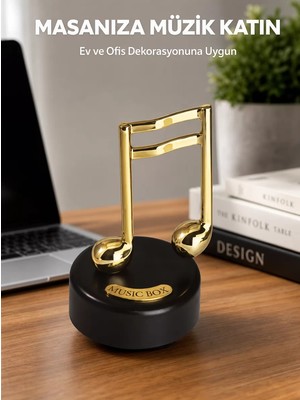 ÖNÇ - PRİME Altın Nota Temalı Müzik Kutusu  Müzikli Hediyelik Yeni Nesil