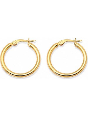 Serelya 316L Çelik Gold Renk 28 mm Halka Küpe