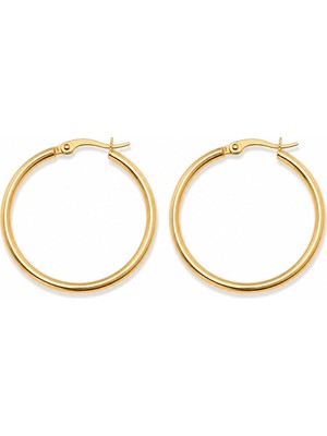 Serelya 316L Çelik Gold Renk 36 mm Halka Küpe