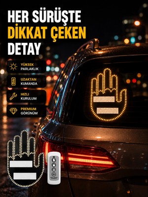 Nacario Mey Ithalat® Uzaktan Kumandalı LED El Park Uyarı Cihazı Suya Dayanıklı Enerji Tasarruflu