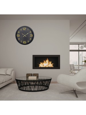 ALK Siyah Gold Rakamlı 52 x 52 cm Duvar Saati