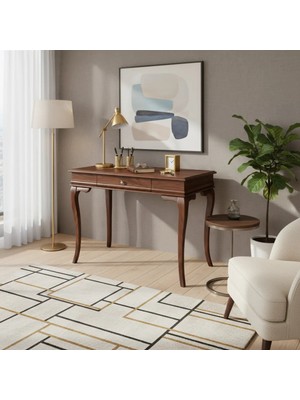 Roys Ahşap 100 cm Masif Rustik Ceviz Çalışma Masası