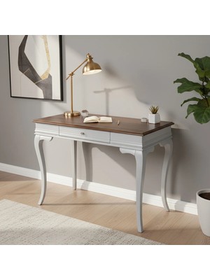 Roys Ahşap 100 cm Masif Rustik Gri Ceviz Çalışma Masası
