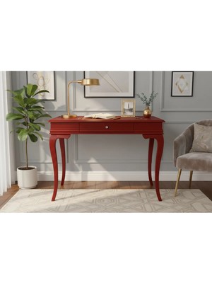 Roys Ahşap 100 cm Masif Rustik Bordo Çalışma Masası