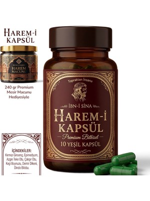 Harem - i Kapsül 10’lu Bitkisel Ginseng & Çakşır Otu / 240 gr Mesir Macunu Hediyesiyle