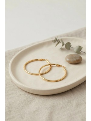 Mey İthalat Mey Ithalat® 316L Çelik Gold Renk 36 mm Halka Küpe