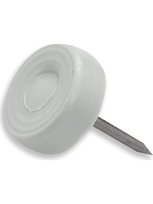 Mey İthalat X-Perk Toprak Çivili Masa Sandalye Zemin Koruyucu Beyaz Plastik Ayak 25 Adet 16MM