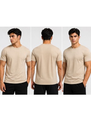 Erkek Basic Bisiklet Yaka Regular Fit Tişört – Yüksek Kalite Pamuk