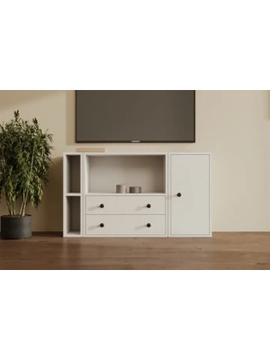 Vivense Leron Milano Şık ve Modern 2 Çekmece 1 Kapaklı Çok Amaçlı Tv Ünitesi